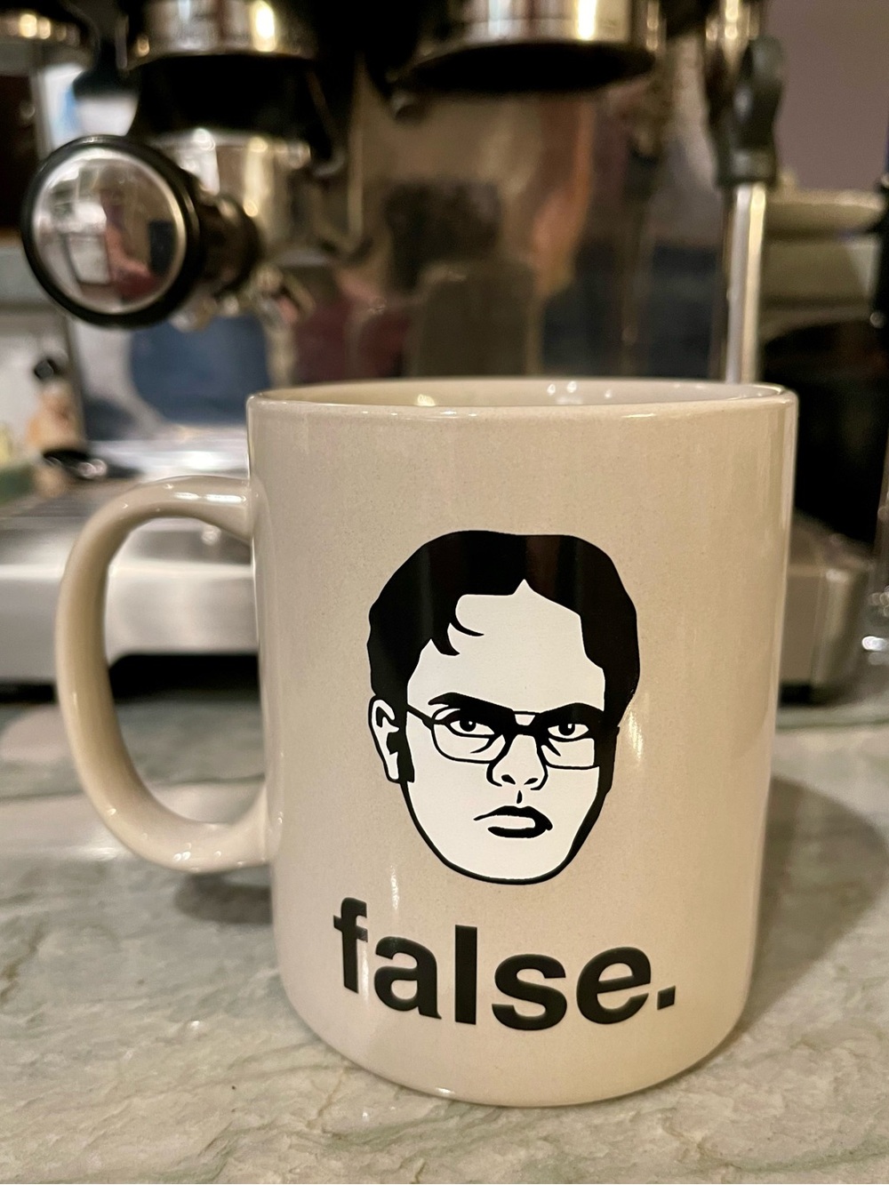 Dwight Schrute "FALSE." Mug 14.5 oz. The Office Coffee Mug Funko